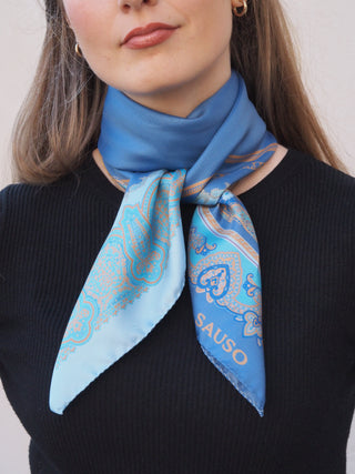 CORALLO Silkkihuivi | 90x90 | Ocean Blue