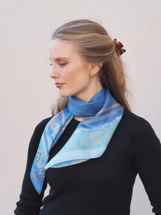 CORALLO Silkkihuivi | 90x90 | Ocean Blue