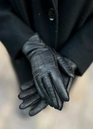 CELINA Gefütterte Lederhandschuhe Damen – Schwarz