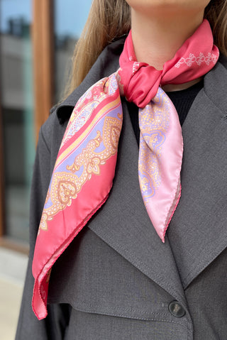 CORALLO Silk Scarf | 90x90 | Coral