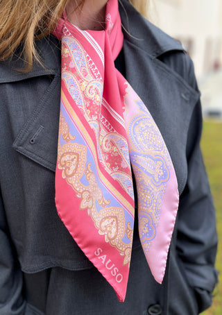CORALLO Silk Scarf | 90x90 | Coral