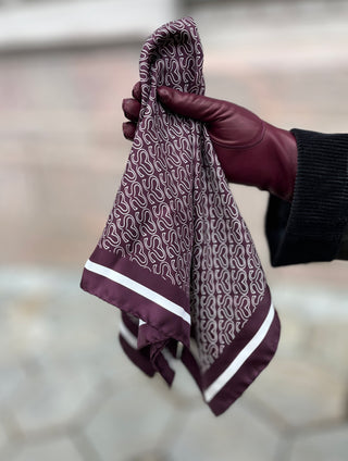 CRYSTAL | Silk Scarf | 55 x 55 cm | Deep wine