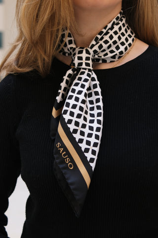 FORTUNA Silk Scarf | 70x70 | BLACK