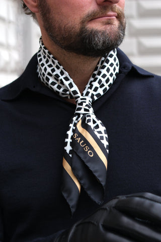 FORTUNA Silk Scarf | 70x70 | BLACK