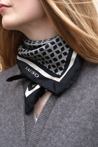 FORTUNA Silk Scarf | 70x70 | GREY