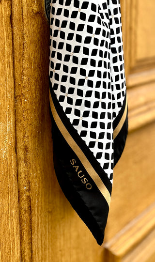 FORTUNA Silk Scarf | 70x70 | BLACK