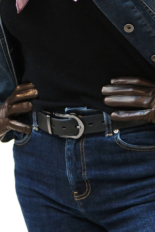 GRACE Leather belt | Vegetable tanned cowhide | Black