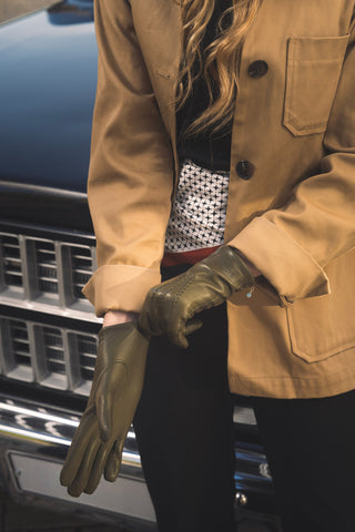 Hanne Schafnappa-Leder | Cashmere | Olive