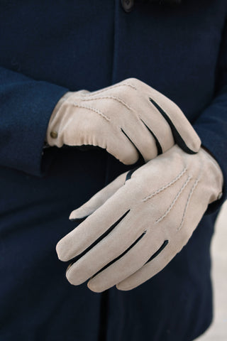 JOHAN Kosketusnäyttökäsineet | Lammas | Silkki | Gris Moyen/Black