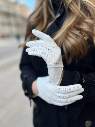 LI Fahrhandschuhe Damen – Lammnappa, Weiß