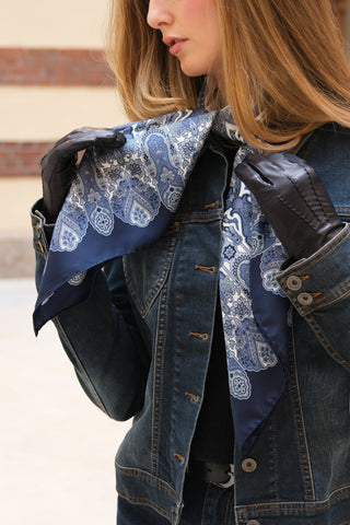 LODE Silk scarf | 90x90 | Navy