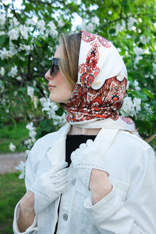LODE Silkkihuivi | 90x90 | Red-Gold