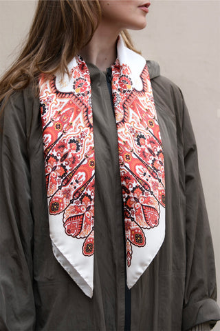 LODE Silk scarf | 90x90 | Red-Gold