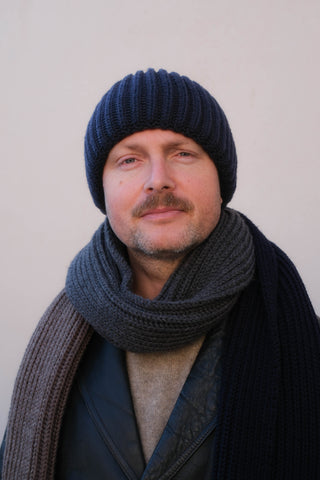 LUOTO | Fisherman's Style Beanie | Merino | NAVY