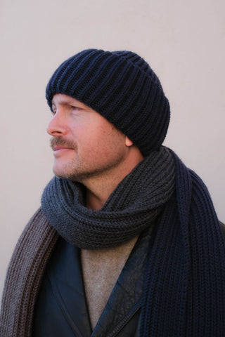 LUOTO | Fisherman's Style Beanie | Merino | NAVY