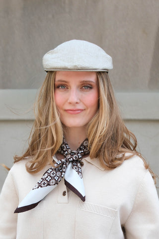 PATRIK | Flat cap | Pellava | Puuvilla vuori | Beige