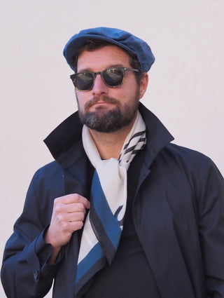 PATRIK | Flat cap | Linen | Cotton Lining | Blue