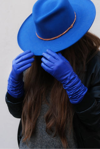 RUUT Haarschafleder | Seide | Blau
