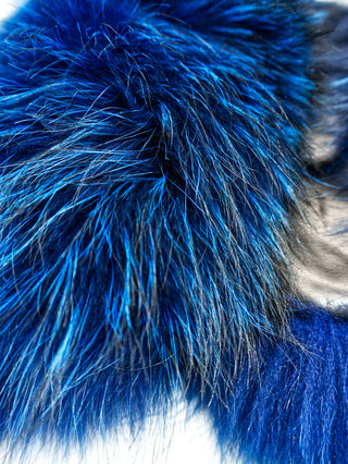 SUSAN Mittens | Hairsheep | Lamb fur | Blue