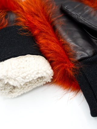 SUSAN | Mittens | Hairsheep | Lamb fur | Orange