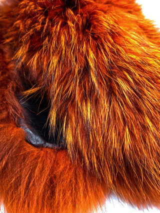 SUSAN | Mittens | Hairsheep | Lamb fur | Orange