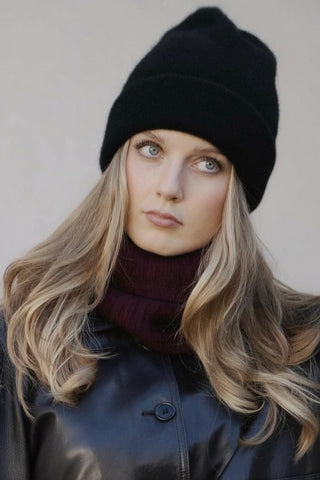 SAANA Beanie | Merino-Possum | Black