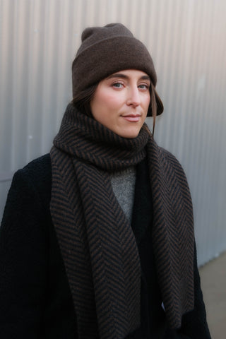 VEGA Scarf | Merino-Possum | Charcoal / Tobaco