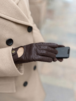 Tessa Touchscreen Leather Gloves | London Tan Hairsheep