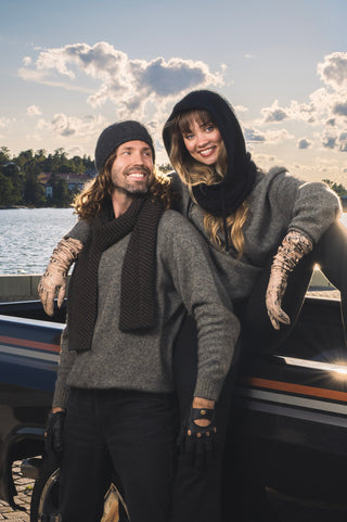 VEGA Scarf | Merino-Possum | Charcoal / Tobaco