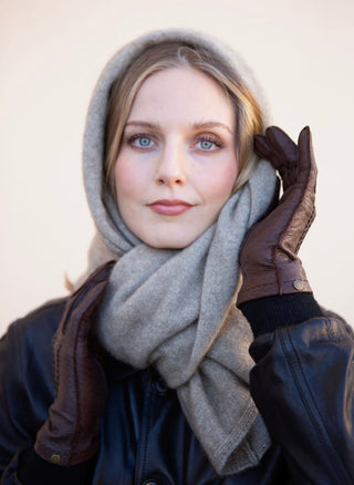 VUONO Huiviponcho | Merino-Possum | Oyster Beige