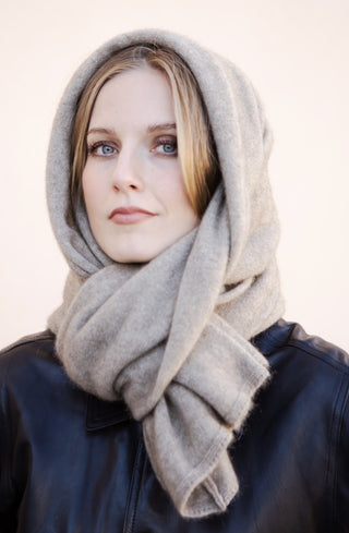 VUONO Huiviponcho | Merino-Possum | Oyster Beige