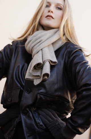 VUONO Huiviponcho | Merino-Possum | Oyster Beige