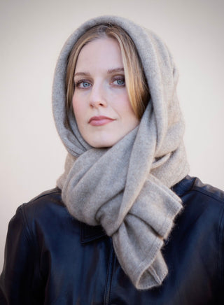 VUONO Huiviponcho | Merino-Possum | Oyster Beige