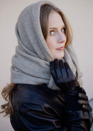 VUONO Huiviponcho | Merino-Possum | Oyster Beige