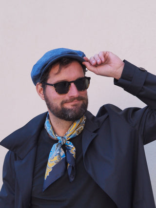 PATRIK | Flat cap | Linen | Cotton Lining | Blue