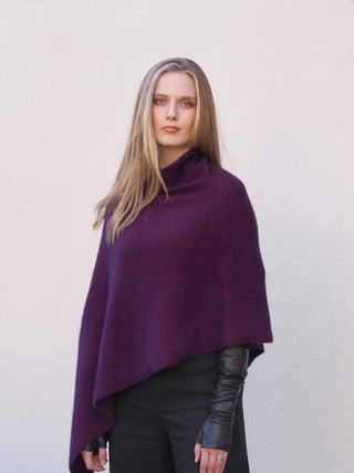 VUONO Schal Poncho | Merino-Possum | Dämmerung